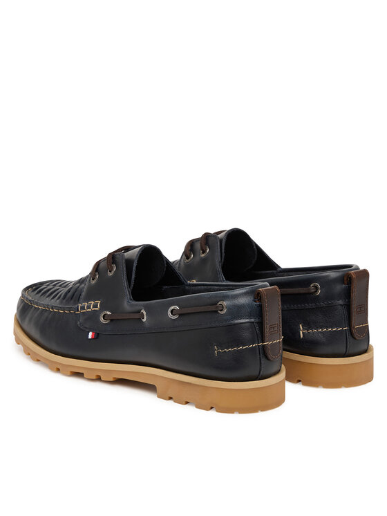 Tommy Hilfiger Κλειστά παπούτσια Tommy Hilfiger Hilfiger Braided Lth Boat Shoe FM0FM05892 Σκούρο μπλε
