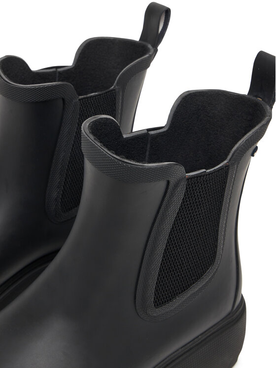 Tommy Hilfiger Gumáky Tommy Hilfiger Flag Ankle Warm Lining FW0FW08974 Čierna