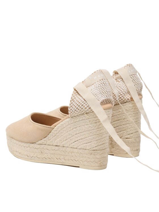 Manebi Еспадрильї Manebi Soft Suede Wedge Espadrilles M 1.1 WV Бежевий