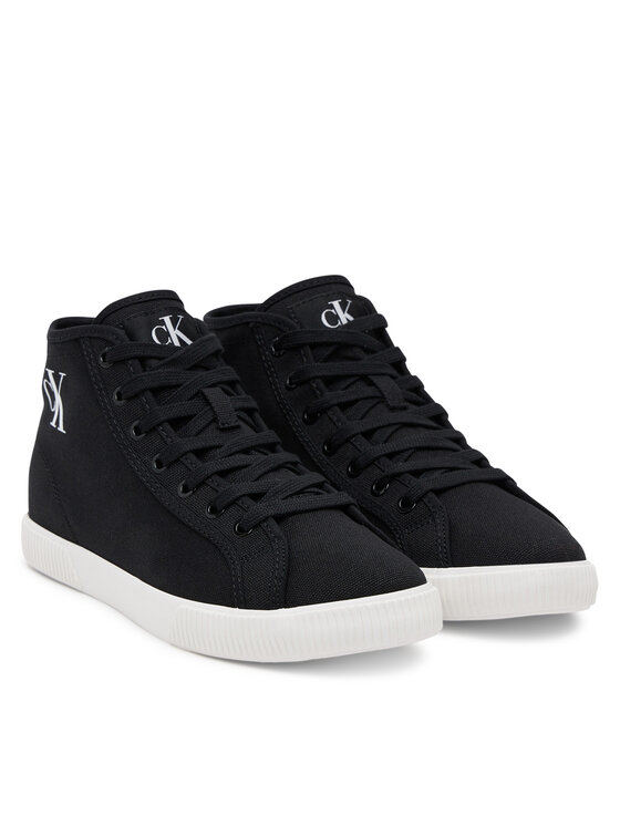 Calvin Klein Jeans Sneakersy Calvin Klein Jeans Ess Vulc Mid Cv Mg Wn YW0YW01761 Černá