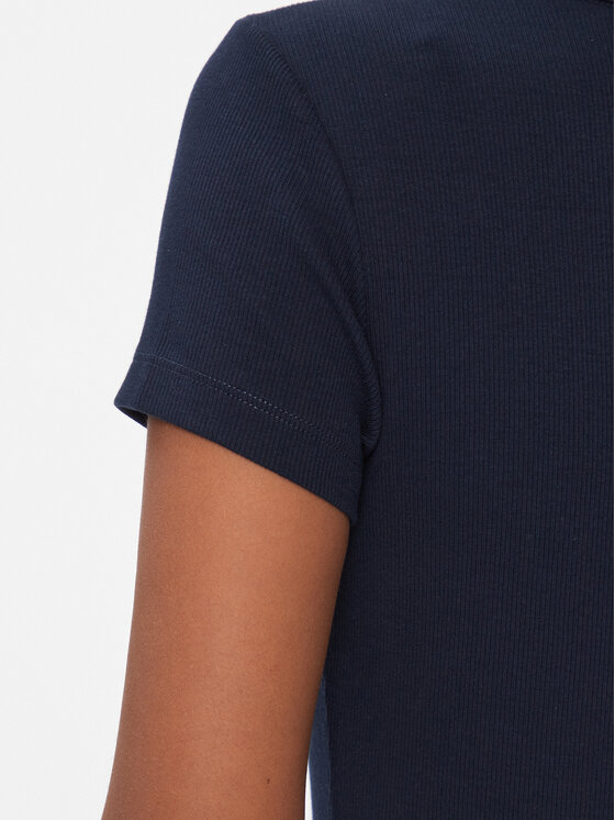 Tommy Jeans Tommy Jeans T-shirt Tjw Slim Essential Rib V Ss DW0DW17385 Blu scuro Slim Fit