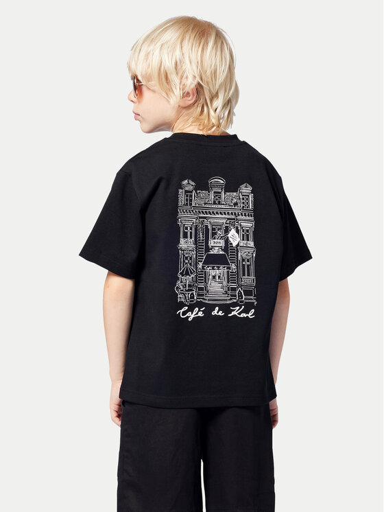Karl Lagerfeld Kids Karl Lagerfeld Kids Póló Z30440 S Fekete Regular Fit