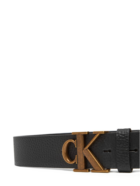 Calvin Klein Vīriešu josta Calvin Klein Monogram Buckle Fixed Belt 35Mm LV04G7025G Melns