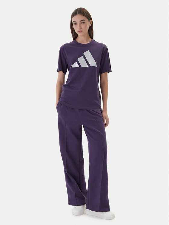 adidas adidas Marškinėliai Holiday Metallic Graphic JV8527 Violetinė Regular Fit