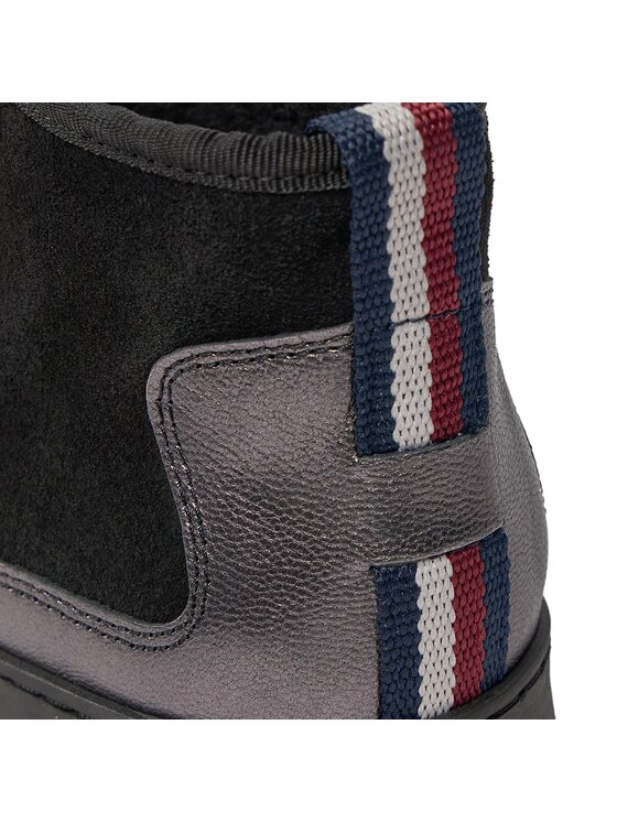 Tommy Hilfiger Cizme de zăpadă Tommy Hilfiger Metallic Suede Snowboot FW0FW07850 Negru