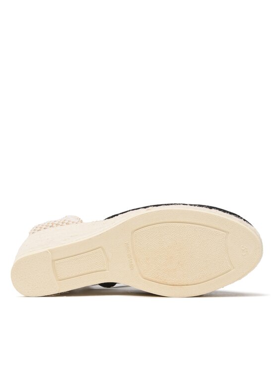 Manebi Espadrile Manebi Soft Suede Low Wedge Espadrilles K 1.0 WL Črna