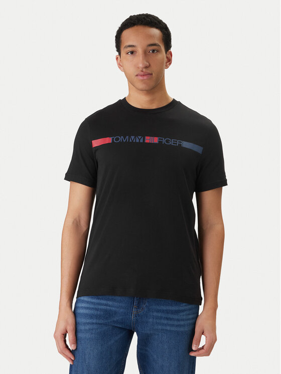 Tommy Hilfiger Tommy Hilfiger Camiseta Brand Love MW0MW42368 Negro Regular Fit