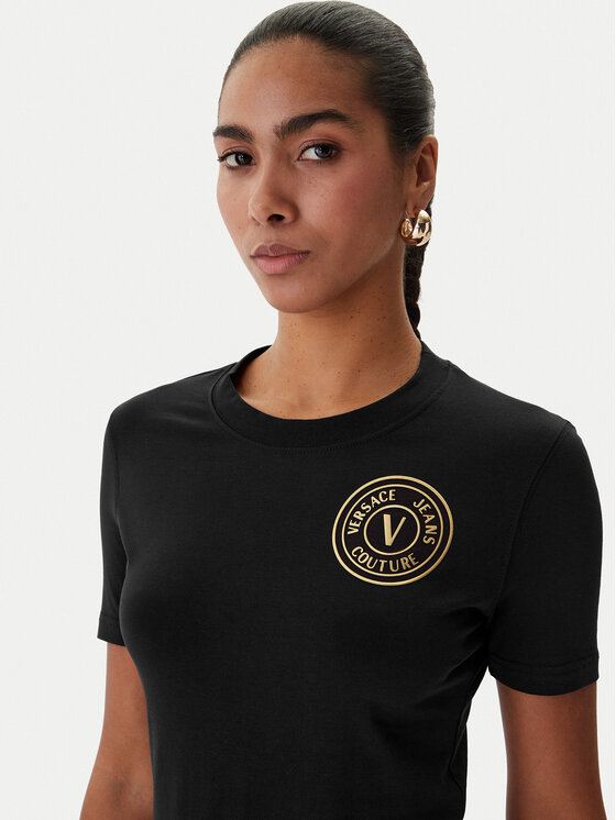 Versace Jeans Couture Versace Jeans Couture Camiseta 80HAHT02 CJ03T Negro Slim Fit