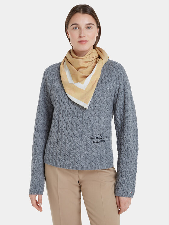 Tommy Hilfiger Šátek Tommy Hilfiger Th Prep Square AW0AW16187 Béžová