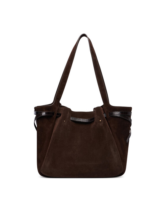 Tory Burch Ročna torba Tory Burch Romy Suede Tote 186348 Rjava