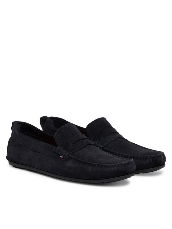Tommy Hilfiger Mokasyny Tommy Hilfiger Core Hilfiegr Suede Driver FM0FM05789 Granatowy
