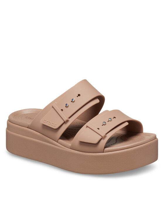 Crocs Шльопанці Crocs Brooklyn Low Wedge Sandal W 207431 Бежевий