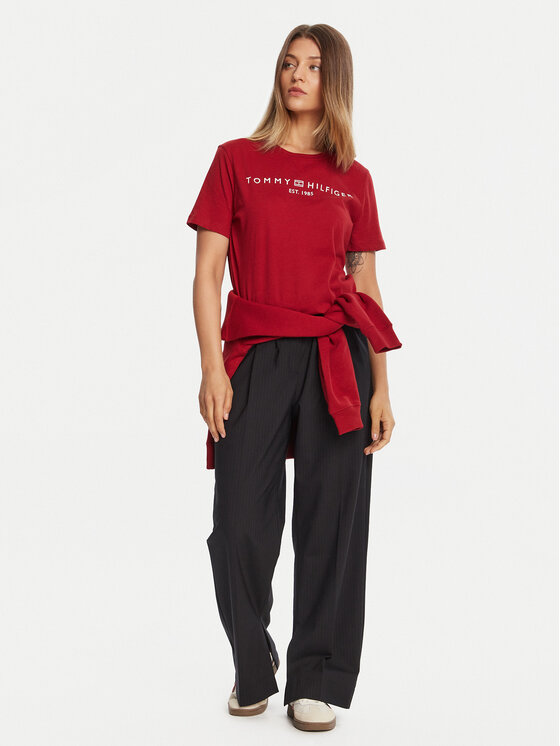 Tommy Hilfiger Tommy Hilfiger Camiseta WW0WW40276 Rojo Regular Fit