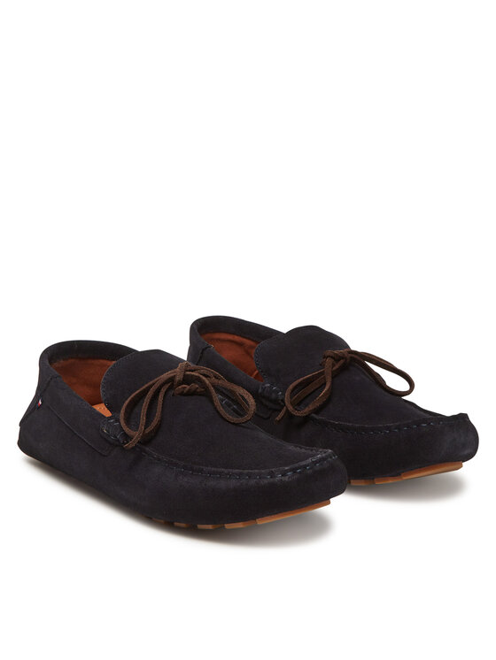 Tommy Hilfiger Mokasinke Tommy Hilfiger Hilfiger Folded Suede Driver FM0FM05385 Tamnoplava