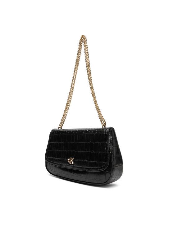 Calvin Klein Torebka Calvin Klein Ck Croc Conv Chain Medium Bag LV04F3284G Czarny