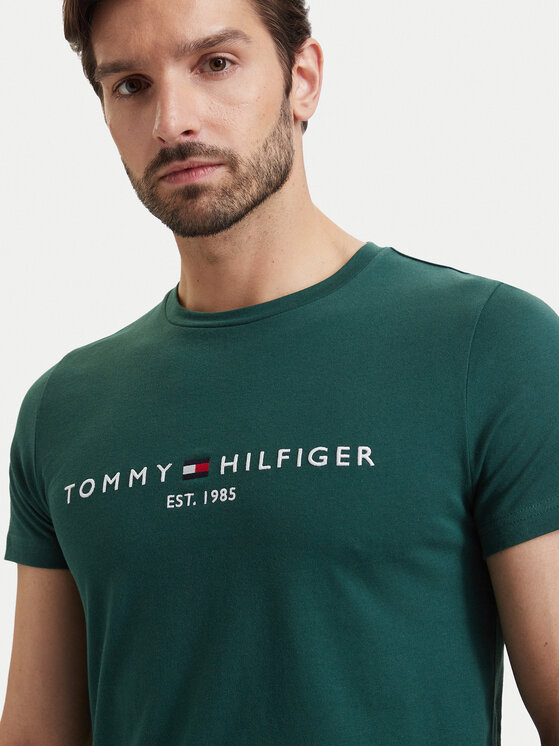 Tommy Hilfiger Tommy Hilfiger Camiseta Logo MW0MW11797 Verde oscuro Regular Fit