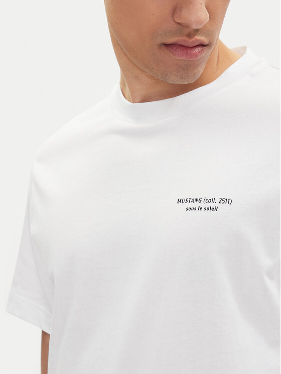 Mustang Mustang T-Shirt Akron 1016284 Λευκό Relaxed Fit