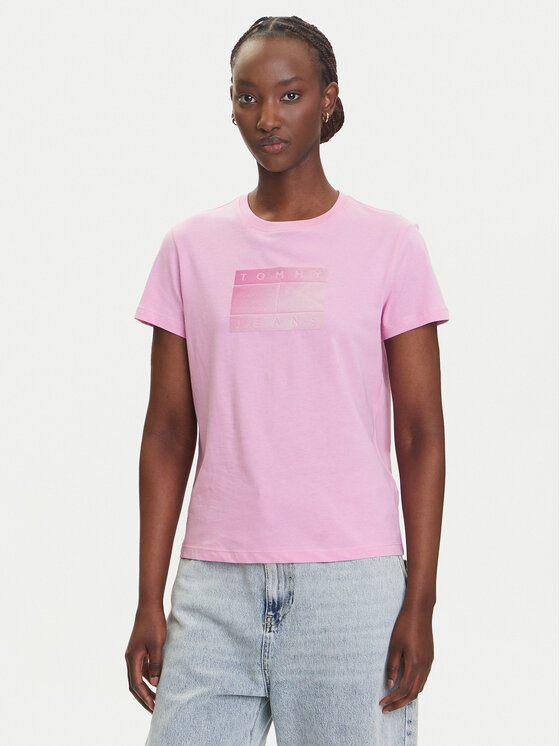 Tommy Jeans Tommy Jeans Marškinėliai Gradient Flag DW0DW20905 Rožinė Regular Fit