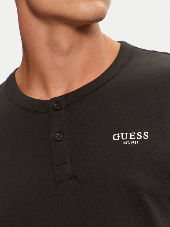 Guess Guess Zgornji del pižame U4YP30 KCAM1 Črna Regular Fit