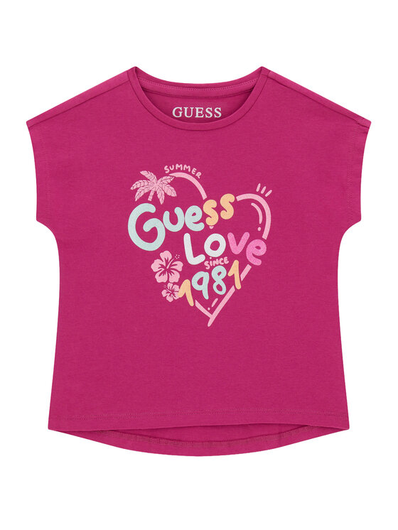 Guess Guess Camiseta K6GI03 K6YW4 Rosa oscuro Regular Fit
