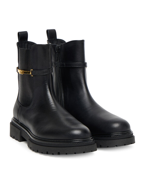 Elisabetta Franchi Īsie zābaki Elisabetta Franchi Chelsea Bot F4A5-E0441-1251 D Melns