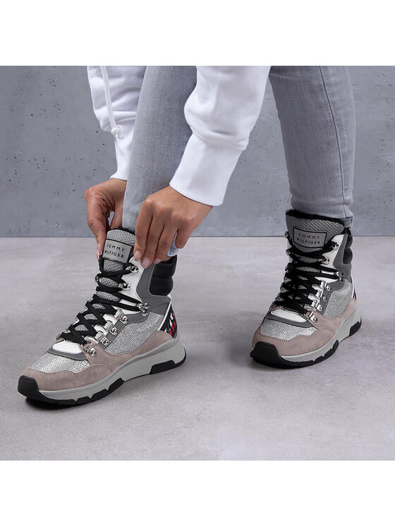 Tommy Hilfiger Αθλητικά Tommy Hilfiger Tommy Sparkle Sporty Boot FW0FW04635 Γκρι