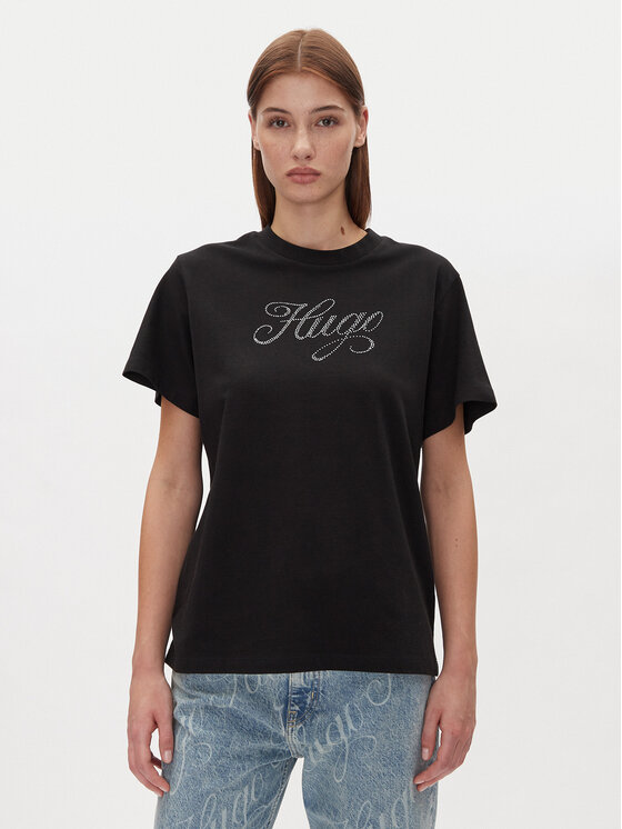 HUGO HUGO Marškinėliai Vintage Tee 50537239 Juoda Relaxed Fit