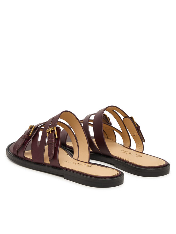 Guess Шльопанці Guess FLJGRY LEA03 Бордовий
