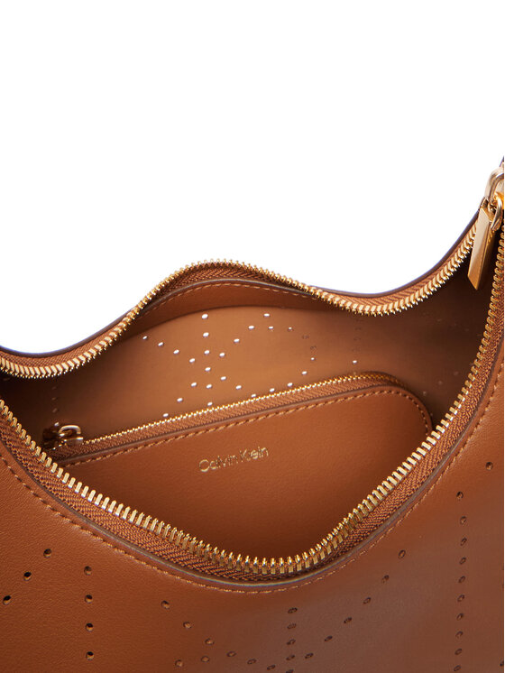 Calvin Klein Torebka Calvin Klein Emblem Aop Perfor Lthr Bag LV04F3367G Brązowy