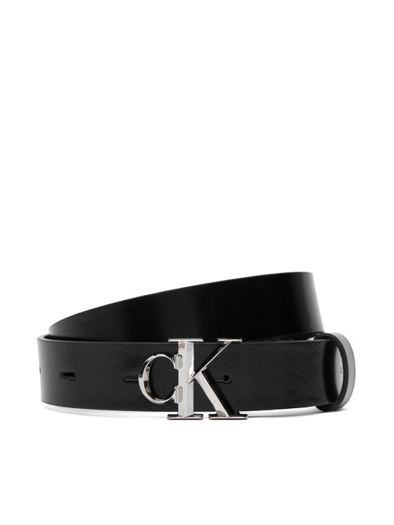 Calvin Klein Pasek Damski Calvin Klein Facet Ck Buckle Shiny Strap 25Mm LV04F7080G Czarny
