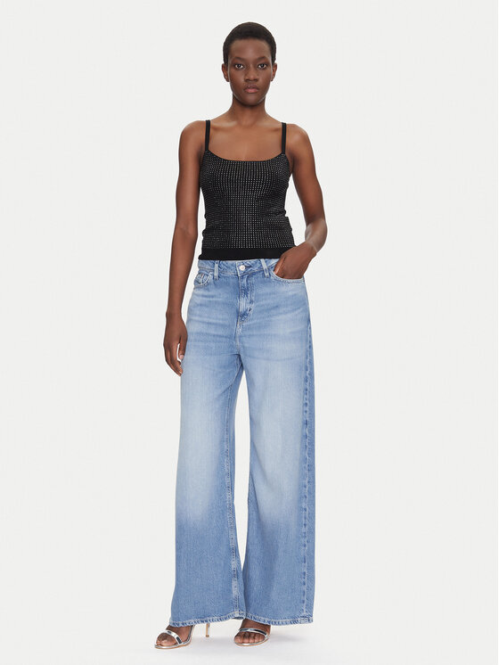 Guess Guess Τοπ W5GR47 Z3MN2 Μαύρο Regular Fit