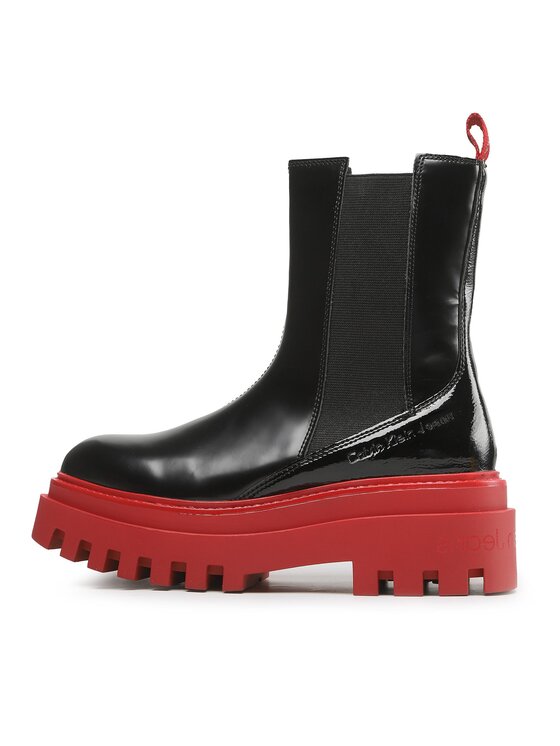 Calvin Klein Jeans Gležnjarji Chelsea Calvin Klein Jeans Flatform Chelsea Boot YW0YW00850 Črna
