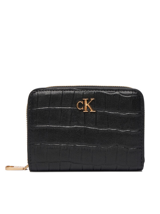 Calvin Klein Peněženka Calvin Klein Ck Croc Medium Flap Zip Around LV04F1095G Černá