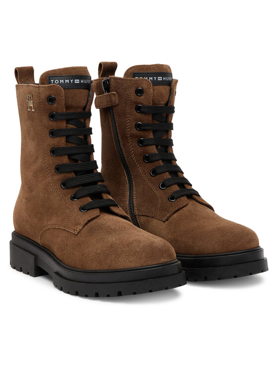 Tommy Hilfiger Trapper stila apavi Tommy Hilfiger Lace-Up Bootie T4A5-34024-1429 Brūns