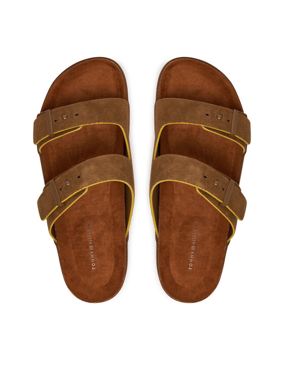 Tommy Hilfiger Iešļūcenes Tommy Hilfiger Cork Adjustable Suede Sandal FM0FM05869 Brūns