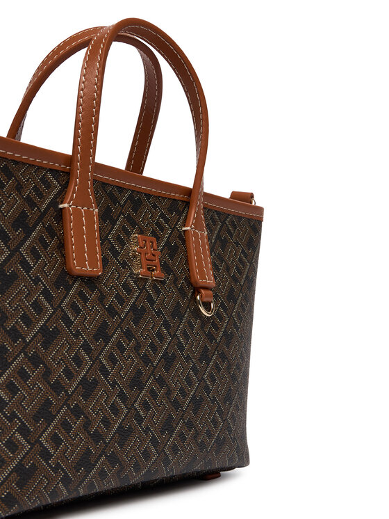 Tommy Hilfiger Rankinė Tommy Hilfiger Th Monoplay Mini Tote Le AW0AW18848 Juoda