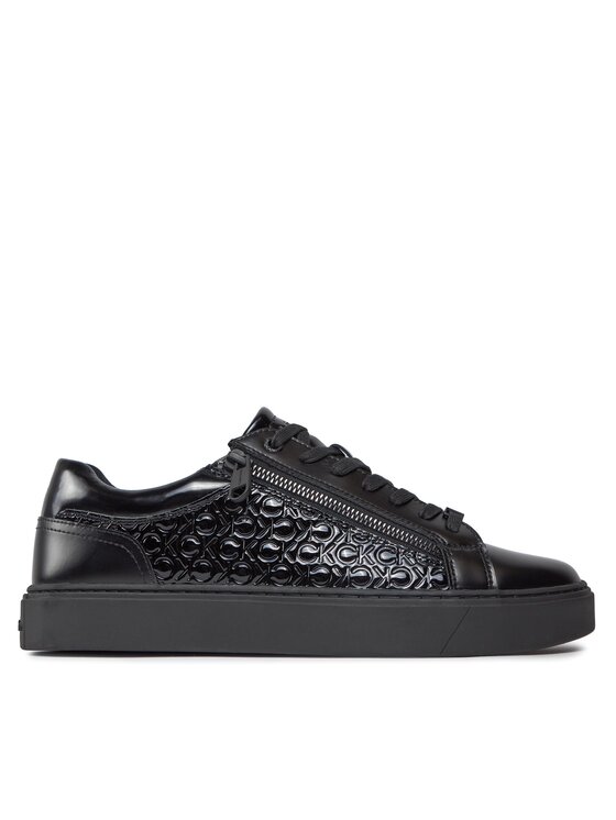 Calvin Klein Snīkeri Calvin Klein Low Top Lace Up W/Zip Mono HM0HM01277 Melns