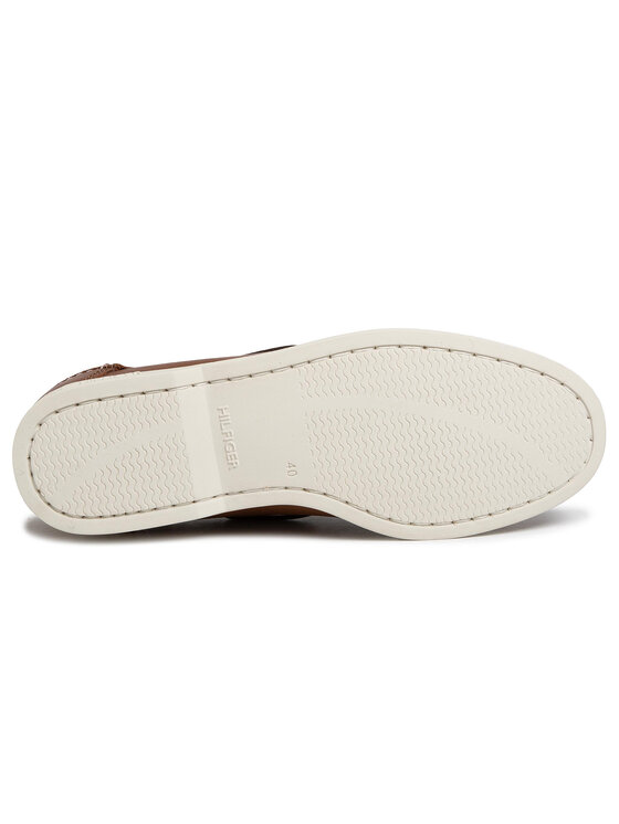 Tommy Hilfiger Nizki čevlji Tommy Hilfiger Classic Leather Boatshoe FM0FM02735 Rjava