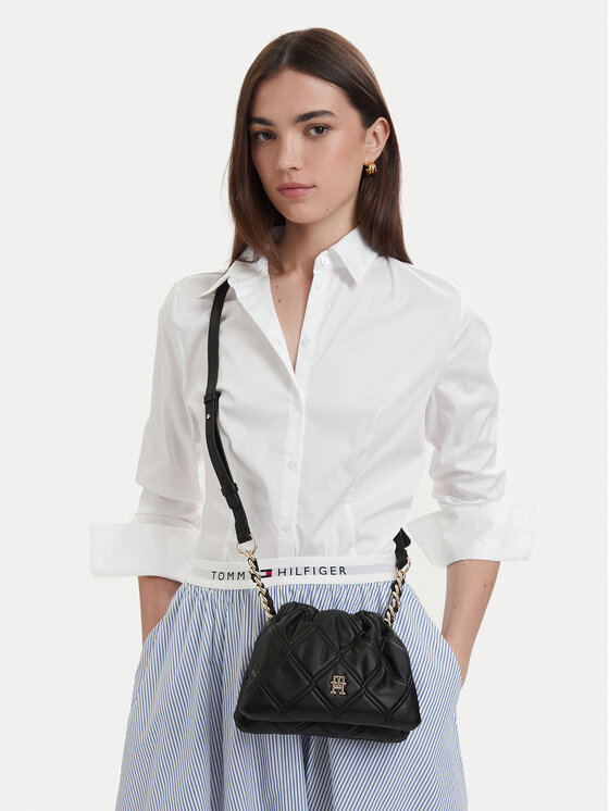 Tommy Hilfiger Kabelka Tommy Hilfiger Th Feminine Mini Crossover AW0AW18718 Čierna