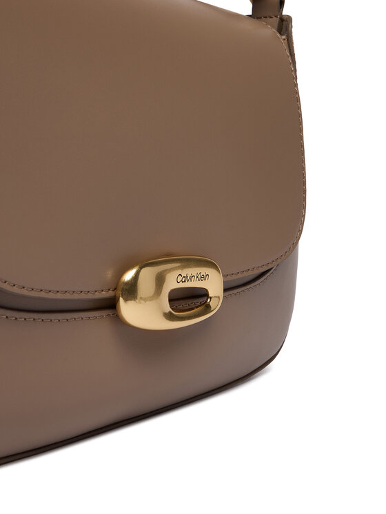 Calvin Klein Ročna torba Calvin Klein Hardware Flap Meidum Crossbody LV04F3401G Bež