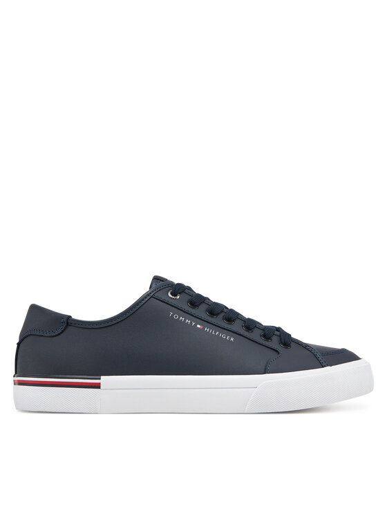 Tommy Hilfiger Сникърси Tommy Hilfiger Core Corporate Vulc Leather FM0FM05399 Тъмносин