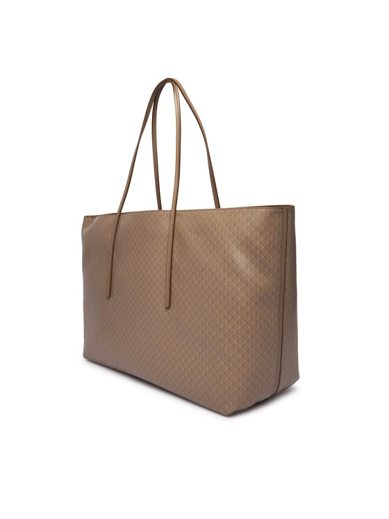 Calvin Klein Дамска чанта Calvin Klein Emblem Aop Large Tote W/ Pouch LV04F3364G Бежов