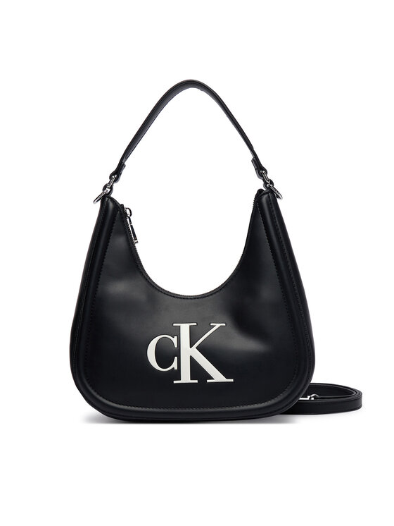 Calvin Klein Ročna torba Calvin Klein Bold Ck Small Crescent LV04F3561G Črna