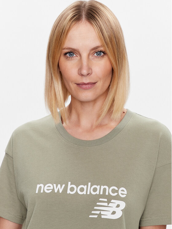 New Balance New Balance T-shirt Stacked WT03805 Zelena Relaxed Fit
