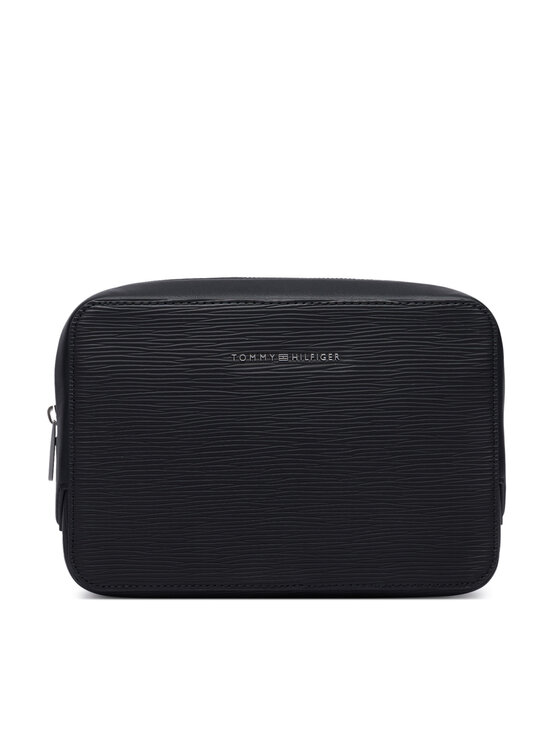 Tommy Hilfiger Neseser Tommy Hilfiger Th Business Saffiano Washbag AM0AM14803 Crna
