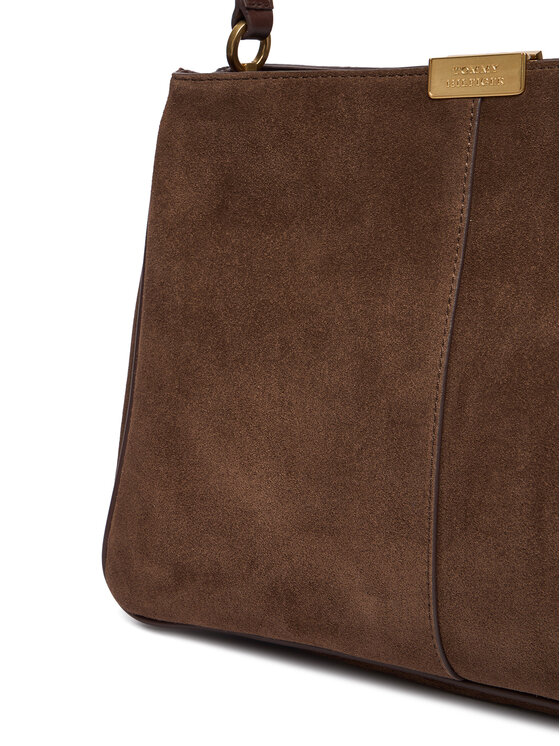 Tommy Hilfiger Torbica Tommy Hilfiger Casual Leather Shoulder Bag Sued AW0AW18201 Smeđa