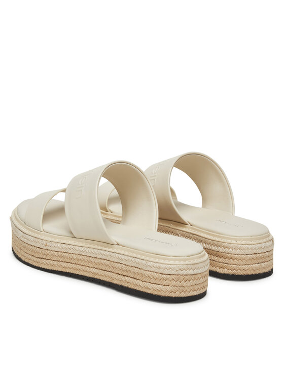 Calvin Klein Espadrilles Calvin Klein Flatform Wedge Slide - He HW0HW02374 Écru