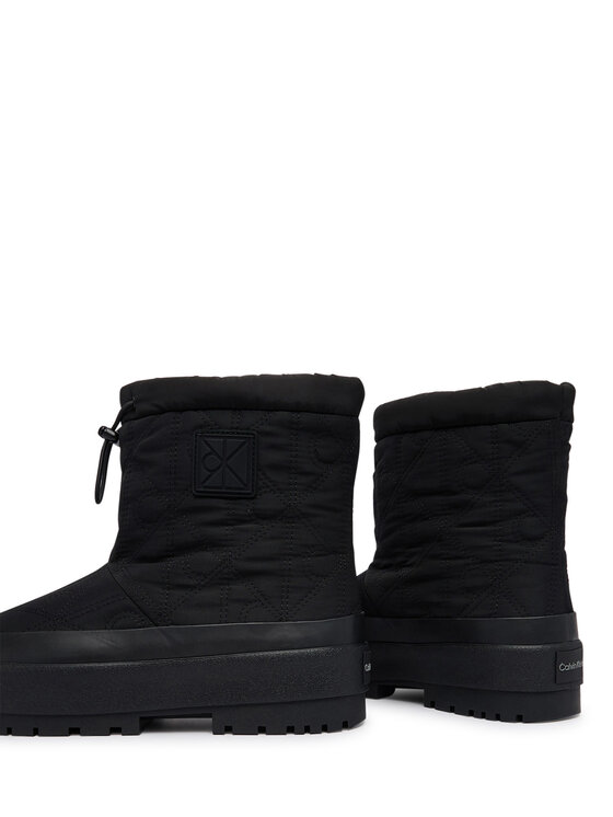 Calvin Klein Апрески Calvin Klein Vulc Flatform Snowboot Nyl Aop HW0HW03437 Черен