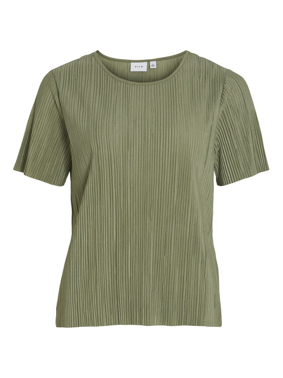 Vila Vila Футболка Plisa 14089481 Зелений Regular Fit
