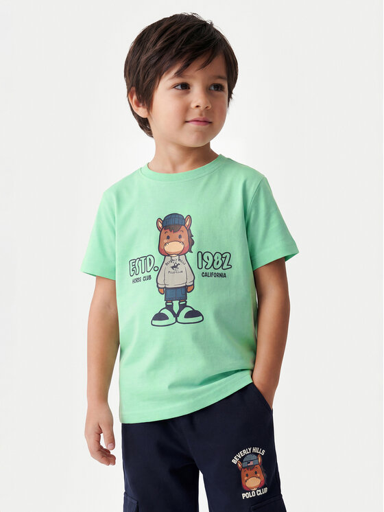 Beverly Hills Polo Club Beverly Hills Polo Club Футболка P-SS26B-TS0135 Зелений Regular Fit